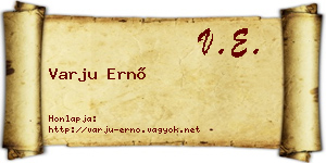 Varju Ernő névjegykártya